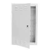 DYNAMIX 20'' Network Enclosure - Recessed Wall Mount - Vented Lid - Cable/Dual GPO Knock outs. Installs: 400mm Centre Stud. Cut out OD: 355 x 575 x 90mm. Incl. Installation Accessories - Earth Kit