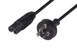DYNAMIX 1M 3-Pin to Notched C15 Rubber Flex SAA Approved Power Cable.1.0mm copper core. Colour Black.