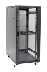 DYNAMIX 27RU Server Cabinet 1000mm Deep (600 x 1000 x 1410mm) Includes 1x Fixed Shelf - 4x Fans - 25x Cage Nuts - 4x Castors & 4x Level Feet. 800kg static load. Glass front door mesh rear door. 6-Way PDU installed