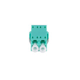 DYNAMIX Flangeless Fibre LC/LC Duplex Multimode Joiner - Ceramic Sleeve - Aqua Colour