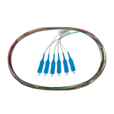 DYNAMIX 2M SC Pigtail OM4 6x Pack Colour Coded - 900um Multimode Fibre - Tight Buffer LSZH Jacket