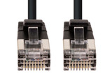 DYNAMIX 2.5m Cat6A S/FTP Black Ultra-Slim Shielded 10G Patch Lead (34AWG) with RJ45 Gold Plated Connectors. Supports PoE IEEE 802.3af (15.4W).