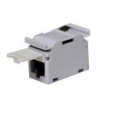 DYNAMIX Cat6A RJ45 DIN Rail Mounted 1DU Shielded Coupler. Supplied with Dust Cover & Earthing Spring. IP20. Side-by-Side Mountable. 4PPoE Compliant.