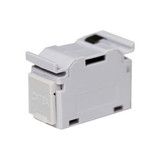 DYNAMIX Cat6A RJ45 DIN Rail Mounted 1DU Shielded Coupler. Supplied with Dust Cover & Earthing Spring. IP20. Side-by-Side Mountable. 4PPoE Compliant.