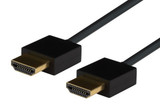 DYNAMIX 0.5M HDMI BLACK Nano High Speed With Ethernet Cable. Designed for UHD Display up to 4K2K@60Hz. Slimline Robust Cable. Supports CEC 2.0 - 3D - & ARC. Supports Up to 32 Audio Channels.