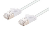 DYNAMIX 0.75m Cat6A S/FTP White Ultra-Slim Shielded 10G Patch Lead (34AWG) with RJ45 Gold Plated Connectors. Supports PoE IEEE 802.3af (15.4W).