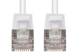 DYNAMIX 0.75m Cat6A S/FTP White Ultra-Slim Shielded 10G Patch Lead (34AWG) with RJ45 Gold Plated Connectors. Supports PoE IEEE 802.3af (15.4W).