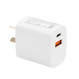 DYNAMIX 20W USB-C + QC3.0 USB-A Universal Compact USB Wall Charger. Supports Fast Charge for Apple iPhone 8 or later - iPad 10.2 - iPad Air 3rd Gen - iPad Mini 5th Gen Plus all iPad Pro. Qualcom 3.0.