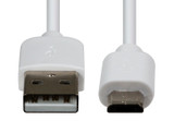 DYNAMIX 0.3m USB 2.0 Micro-B Male to USB-A Male Connectors. Colour White.   