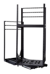 DYNAMIX 19'' 24U Rotary Rack. Rotation Angles of  45 & 90 Allow Easy Fitting of Equipment - Provide Easy Access for Maintenance & Servicing. 3mm steel adds Security & Stability. 503mm x 495.84mm x 24U