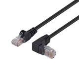 DYNAMIX 1m Cat6 Black UTP Right Angled Patch Lead 250MHz (T568A Specification) 24AWG Strain Relief Snagless PVC Moulding with Unshielded Gold Plate Connector.