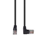 DYNAMIX 1m Cat6 Black UTP Right Angled Patch Lead 250MHz (T568A Specification) 24AWG Strain Relief Snagless PVC Moulding with Unshielded Gold Plate Connector.