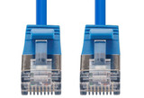 DYNAMIX 0.75m Cat6A S/FTP Blue Ultra-Slim Shielded 10G Patch Lead (34AWG) with RJ45 Gold Plated Connectors. Supports PoE IEEE 802.3af (15.4W).
