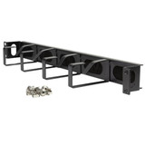 DYNAMIX 1RU 19 40mm Recessed Brush Cable Management Bar. Dimensions 44x88x485mm - supplied with Cage Nuts.