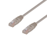 DYNAMIX 12.5m Cat5e Beige UTP Patch Lead (T568A Specification) 100MHz 24AWG Slimline Moulding & Latch Down Plug with RJ45 Unshielded Gold Plated Connectors.