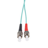DYNAMIX 1M 50u LC/ST OM3 Fibre Lead (Duplex - Multimode) Aqua LSZH Jacket