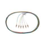 DYNAMIX 2M LC Pigtail OM1 6x Pack Colour Coded - 62.5/900um Multimode Fibre - Tight Buffer LSZH Jacket