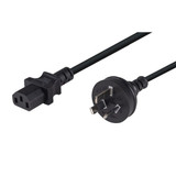 DYNAMIX 0.75M 3-Pin Plug to IEC C13 Female Plug 10A - SAA Approved Power Cord. 1.0mm copper core. BLACK Colour.
