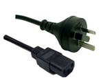 DYNAMIX 0.5M 3-Pin Plug to IEC C13 Female Plug 10A - SAA Approved Power Cord. 1.0mm copper core. BLACK Colour.