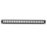 DYNAMIX Horizontal 19'' 1RU Unloaded 24 Port UTP Patch Panel. RoHS Numbered 1-24.