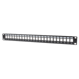 DYNAMIX Horizontal 19'' 1RU Unloaded 24 Port UTP Patch Panel. RoHS Numbered 1-24.