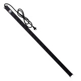 DYNAMIX 20 Outlet Vertical Power Rail (10A) with 6kA C-Curve MCB Circuit Breaker - on/off switch & 50mm Recessed Brackets. 15A 3 Pin Plug. Vertical Height 1293mm. Colour Black