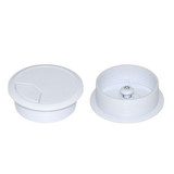 DYNAMIX 60mm Round Desk Grommet. Easily & Neatly Store your Power - Communication - Audio - Video - Computer & Data Cables. Perfect for Installation in Desks - Workstations etc. White Colour. 10 Pack.