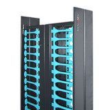 DYNAMIX Dual 300mm wide finger duct cable management Panels for RDF47U frame. Supplied with side panel.