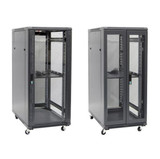 DYNAMIX 27RU Server Cabinet 600mm Deep (600 x 600 x 1410mm) Includes 1x Fixed Shelf - 4x Fans - 25x Cage Nuts - 4x Castors & 4x Level Feet. 800kg static load. Glass front door mesh rear door. 6-Way PDU installed