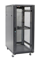 DYNAMIX 27RU Server Cabinet 600mm Deep (600 x 600 x 1410mm) Includes 1x Fixed Shelf - 4x Fans - 25x Cage Nuts - 4x Castors & 4x Level Feet. 800kg static load. Glass front door mesh rear door. 6-Way PDU installed