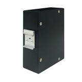 DYNAMIX 12 Port DIN Rail Fibre Enclosure LC Duplex / SC Simplex. Includes Cable Gland, DIN Rail Mounting Clip, Central Strain Relief Anchor, 1x Splice Holder 12 Positions. Dims 55x160x124mm