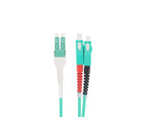 DYNAMIX 1M LC to SC OM3 Uniboot Elite Low-loss 50u 3mm Multimode Duplex Fibre Lead. Aqua LSZH Jacket