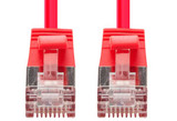DYNAMIX 0.75m Cat6A S/FTP Red Ultra-Slim Shielded 10G Patch Lead (34AWG) with RJ45 Gold Plated Connectors. Supports PoE IEEE 802.3af (15.4W).