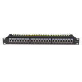 DYNAMIX 19" Cat6 24-Port RJ45 1U Sheilded Patch Panel. Easy Field Label System & Port Identification. 110x Termination. Colour Coded for T568A & T568B. Supports Both Cat5e & Cat6.