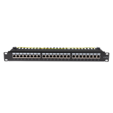 DYNAMIX 19" Cat6 24-Port RJ45 1U Sheilded Patch Panel. Easy Field Label System & Port Identification. 110x Termination. Colour Coded for T568A & T568B. Supports Both Cat5e & Cat6.