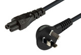 DYNAMIX 0.5M Flat Head 3-Pin to C5 Clover Shaped Female Connector 7.5A. SAA approved Power Cord. 0.75mm copper core. BLACK Colour.