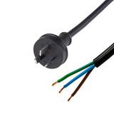 DYNAMIX 3M 3-Pin Plug to Bare End, 3 Core 1.5mm Cable, Black Colour, SAA Approved.