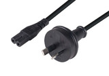 DYNAMIX 8M 2-Pin plug to C7 Figure 8 connector. 7.5A. SAA approved power cord. 0.75mm copper core. BLACK Colour.
