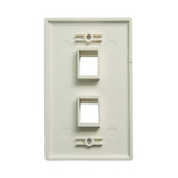 DYNAMIX Quad Port Face Plate for RJ45 110 Keystone Jacks. NOTE Jack pins at top of plate when installed vertically, on side when installed horizontally.