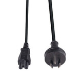 DYNAMIX 5M 3-Pin to C5 Clover Shaped Female Connector 7.5A. SAA approved Power Cord. 0.75mm copper core. BLACK Colour.