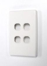 AMDEX Switch Plate ONLY. 4 Gang WPC Series Wall Face Full Cover Plate. (Accepts Clipsal Style Mechs)