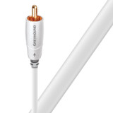 AUDIOQUEST Greyhound 12M subwoofer cable. 0.5% silver. Metal-layer noise dissipation. Solid conductors Foamed-Polyethylene dielectric Cold-welded -Gold plated termination Jacket - light grey - striped white