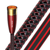 AUDIOQUEST Red River 5M XLR to XLR pair. Solid perfect surface Triple balanced. Hard-cell foam dielectric. Cold-welded -gold plated termination Jacket - red - black braid