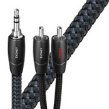 AUDIOQUEST Sydney .6M 3.5mm to 2 RCA. Solid perfect surface copper plus. Polyethylene air-tubes. Carbon-based noise-dissipation. Jacket - dark grey - black braid.