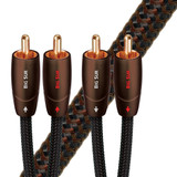 AUDIOQUEST Big Sur 1M 2 to 2 RCA Male. Solid perfect-surface copper plus. Foamed polyethylene Metal layer noise dissipation Jacket - brown - black braid.