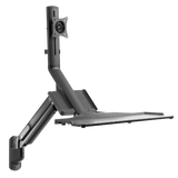 BRATECK 17-32" Wall Mount Single Monitor Gas Spring Sit-Stand Workstation. Folding Keyboard Tray. Counter-Balance Gas Spring. Integrated Ball-Joint. 2nd Storage Tray. Easy Height Adjust. WWS05-01-P01