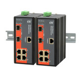 CTC UNION 4 Port Fast Ethernet Managed Switch. -10~60C. 4x 10/100BaseT(X) - + 2x 100/1000 Base-X SFP (Total 6x Ports). Power consumption V DC/W: 12/5.7 - 24/5.8