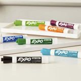 EXPO Dry Erase Markers Chisel Tip with Cleaning Spray & Eraser Includes Red - Blue - Green - & Black Colours. Bright - Vivid - Non-toxic Ink. Quick Drying. Smear-proof. Erases Cleanly & Easily with Cloth.