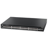 EDGECORE 48 Port GE + 4x 10G SFP+ Switch. 2 port 20G QSFP+ for stacking. Dual -core ARM Cortex A9 1GHz. Dual hot- swappable PSUs - fan-less design - PSUs w/ port-to-power airflow.