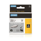 DYMO Genuine Rhino Industrial Labels-Heat Shrink Tube 19mm Black on White.Made of industrial grade polyolefine and featuring a 3:1 heat shrink ratio. RoHS compliant. Temperature Rating -19C to +135C.